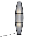 Traditional Floor Standing Black Rattan Reading Floor Lamp, FI0435