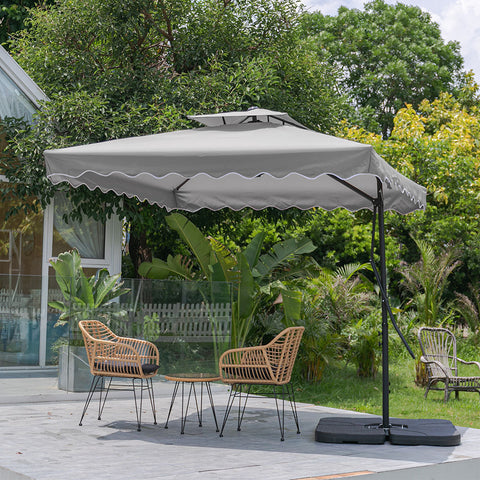 Double Top Garden Cantilever Parasol with Square Base, LG0813LG0533