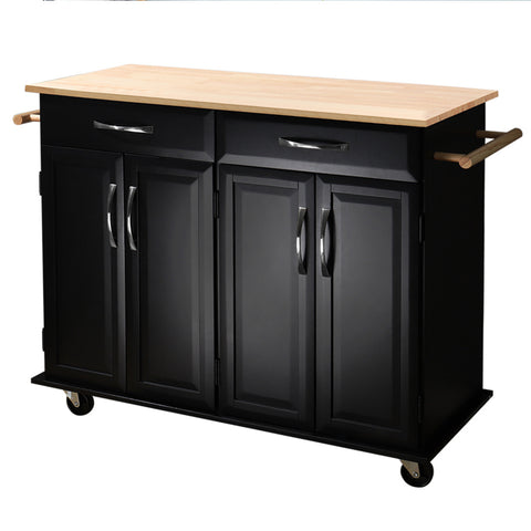Livingandhome Large Catering Trolley Cart with Drawers and Cabinets, JM1098