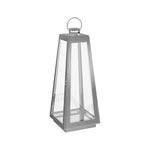 Livingandhome Decorative Stainless Steel Tapered Lantern Candle Holder with Tempered Glass, LG0350