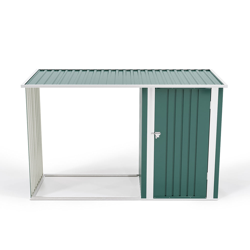 Steel Outdoor Garden Storage Shed with Log Stacking Rack, PM1059 – EVER ...