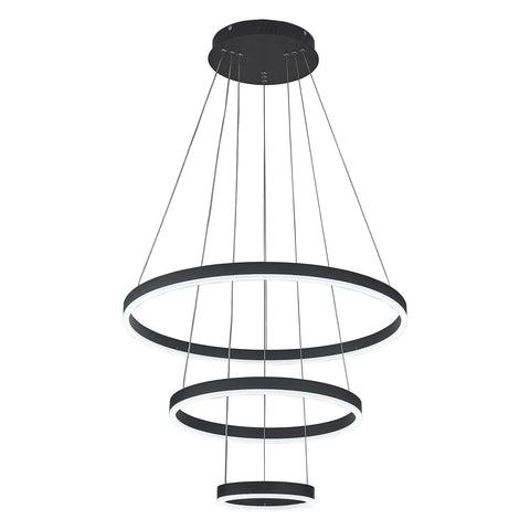 Modern 3 Ring Aluminum Round Hanging LED Pendant Light, LG0976