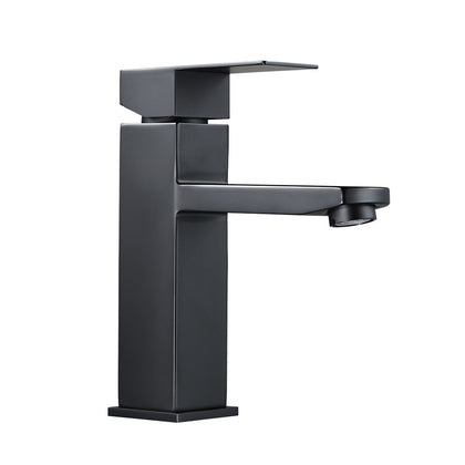 Matte Black Single Handle Stainless Steel Bathroom Tap, DM1011