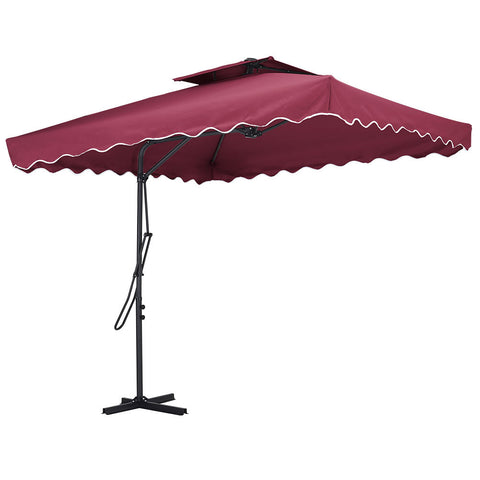 Double Top Garden Cantilever Parasol with Cross Base, LG0810