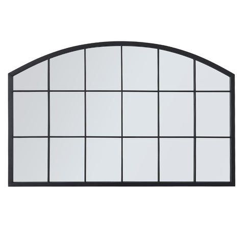 Livingandhome Arched Wall Mirror for Decor Modern Black Framed Wall Mirror, FI0514