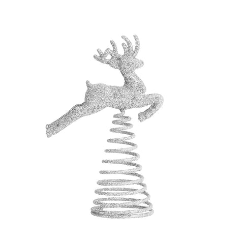 Christmas Tree Elk Deer Topper 3D Glittering Ornaments Home Party Decor, SC0113