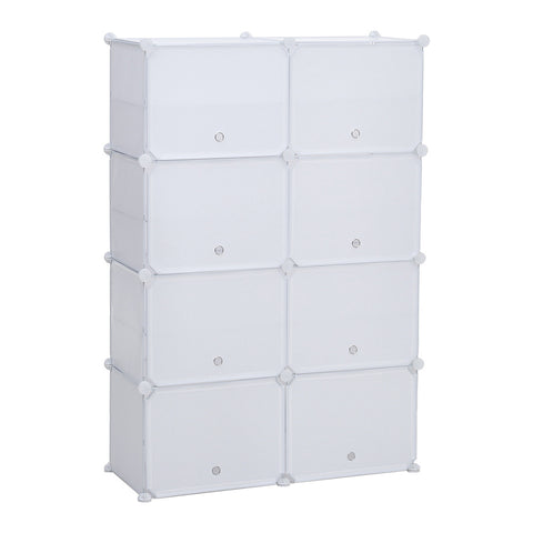 Livingandhome Plastic 8 Pcs Stackable Shoe Storage Box, SW0494