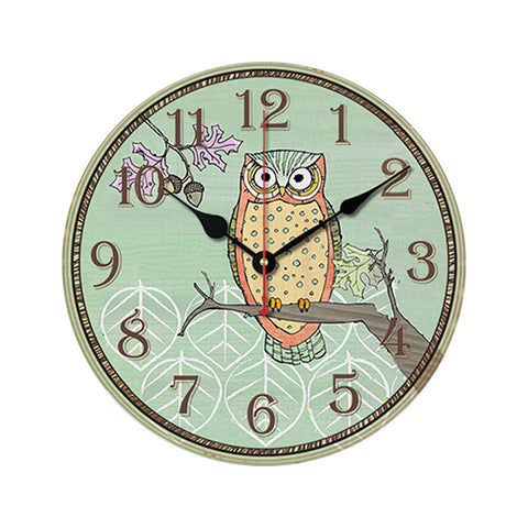 Cartoon Owl Cute Decorative Wall Clock for Kids, SW0038