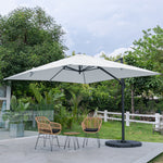 Large Square Canopy Rotating Outdoor Cantilever Parasol with Fillable Base, LG0798LG0884