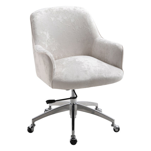 Livingandhome Velvet Upholstered Wheeled Swivel Office Chair, JM2091