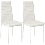 Livingandhome Set of 2 Modern Faux Leather Armless High Back Dining Chairs, JM0200