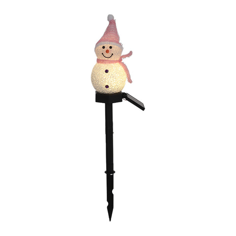 Livingandhome Outdoor Garden Solar Christmas Snowman LED Stake Lights, WZ0016