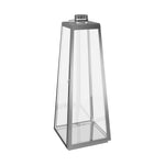 Livingandhome Decorative Stainless Steel Tapered Lantern Candle Holder with Tempered Glass, LG0352