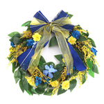 Livingandhome Artificial Spring Flower Wreath for Front Door Wall Window Decor, SW0353