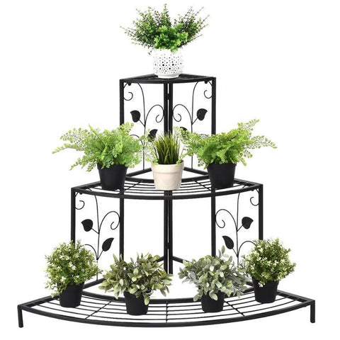 3 Tier Metal Corner Ladder Plant Stand Step Pot Holder, SP2179