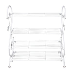 Livingandhome White Metal 4 Tier S-Shape Shoe Rack, SP1676