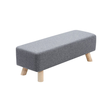 Livingandhome Rectangular Tofu-shaped Footrest with Solid Wooden Legs, ZH1222