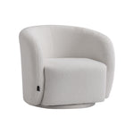 Livingandhome Swivel Tub Chair Boucle Upholstered Single Sofa, JM2188