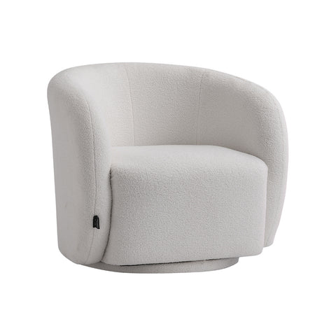 Livingandhome Swivel Tub Chair Boucle Upholstered Single Sofa, JM2188