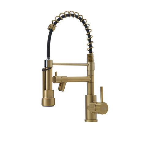 Livingandhome Stainless Steel Kitchen Faucet with Pull Down Spring Spout and Pot Filler, DM0476