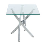 Livingandhome Modern and Futuristic Clear Glass Top Coffee End Table, ZH0796ZH0797