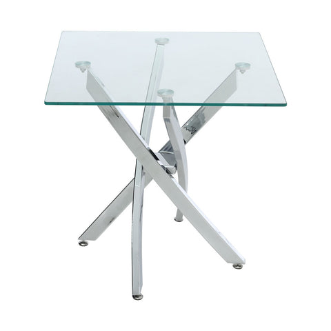 Livingandhome Modern and Futuristic Clear Glass Top Coffee End Table, ZH0796ZH0797